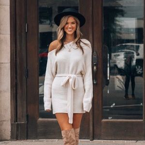 Off The Shoulder Cream Dress